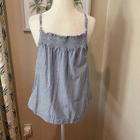 Striped Smocked Tank Top Blue White Old Navy - Picture 6 of 8